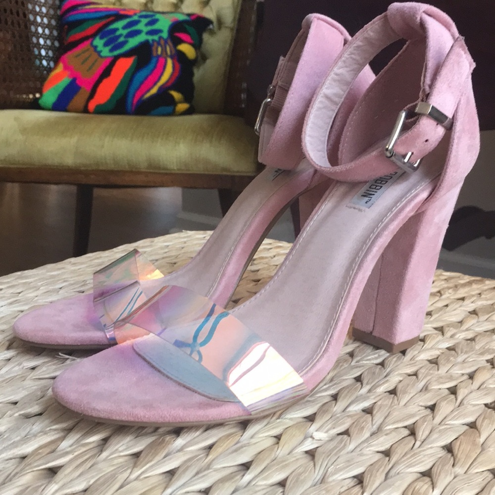 Cape Robbin Pink Suede Holographic heels